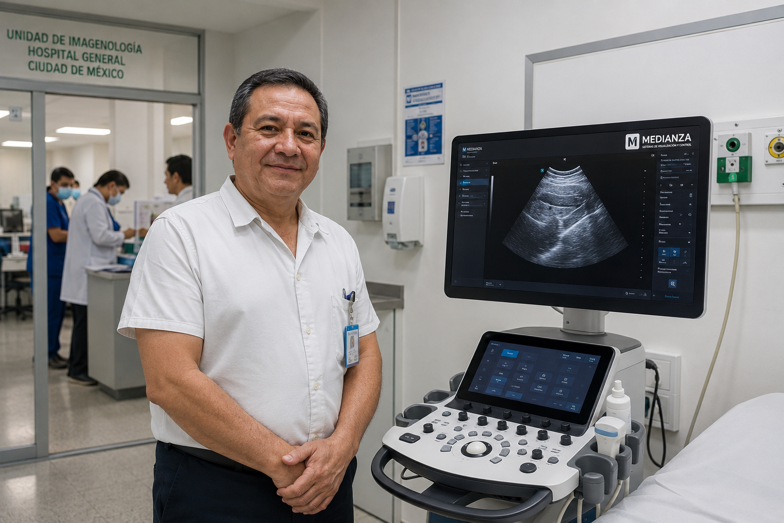 Entrega de equipo médico en hospital