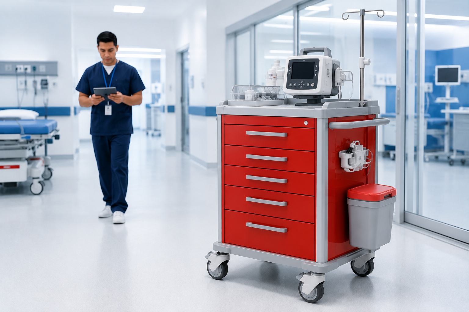 Urgencias y carro rojo hospitalario