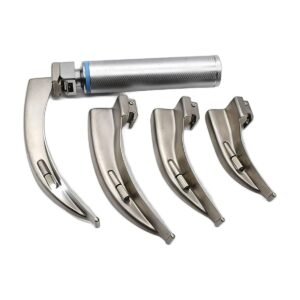 Estuche de Laringoscopio Mcintosh Luz Estandar 4 Hojas (#1 #2 #3 #4) y Mango Universal