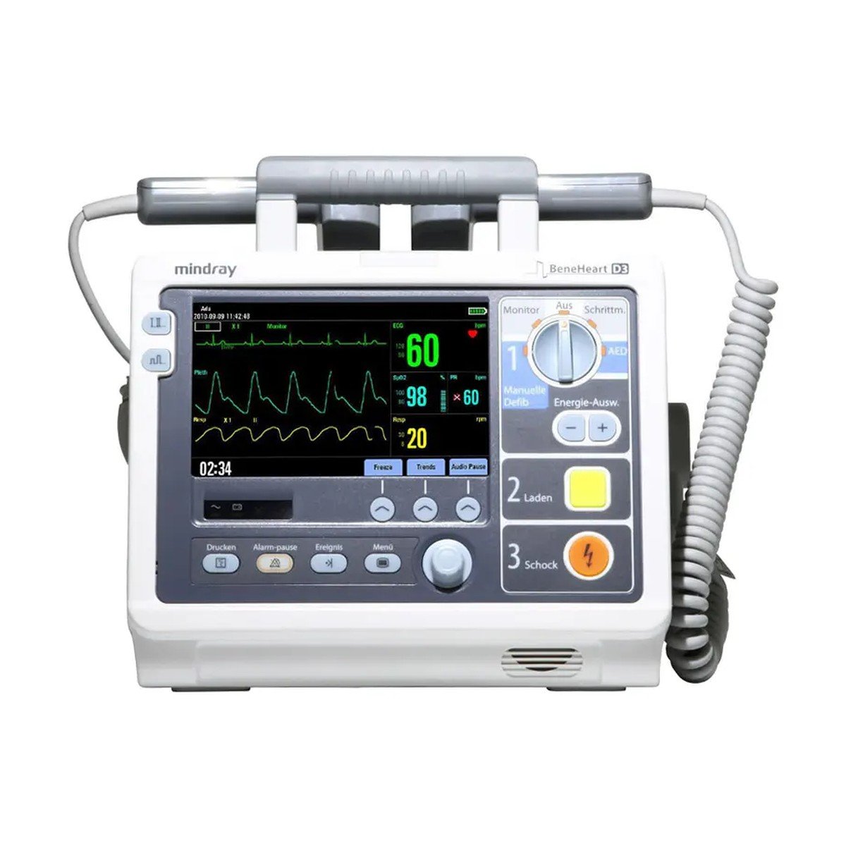 Desfibrilador BeneHeart D3 con marcapasos, ECG y SpO2